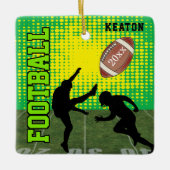 Football 🏈 Player - groen Keramisch Ornament (Voorkant)