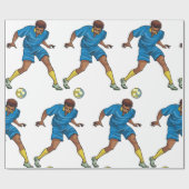 Football Player in blauw Cadeaupapier (Vlak)