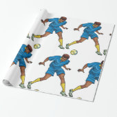 Football Player in blauw Cadeaupapier (Uitgerold)