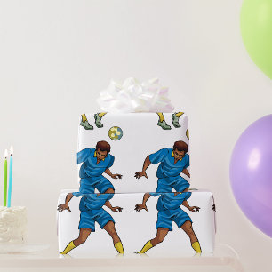 Football Player in blauw Cadeaupapier