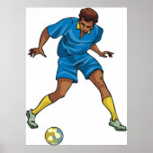 Football Player in blauw Poster (Voorkant)