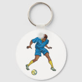 Football Player in blauw Sleutelhanger (Voorkant)