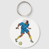 Football Player in blauw Sleutelhanger (Achterkant)