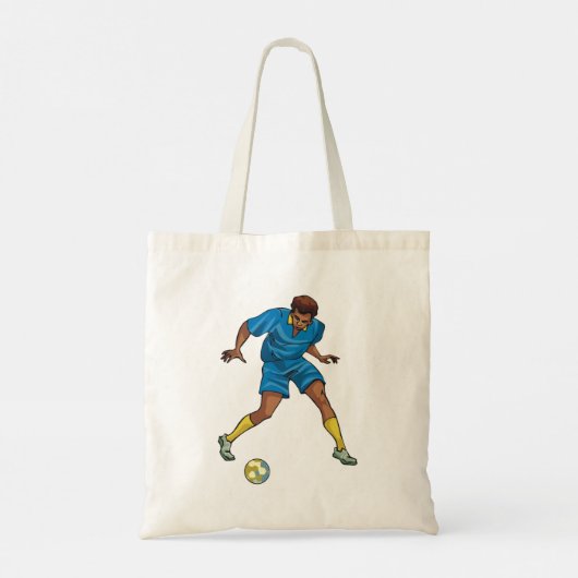 Football Player in blauw Tote Bag (Achterkant)