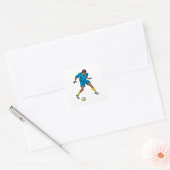 Football Player in blauw Vierkante Sticker