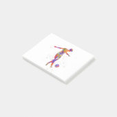 Football player in waterverf post-it® notes (Schuin)