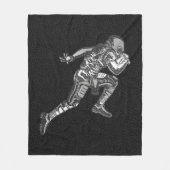 Football Player met Quarterback Black Silver Fleece Deken (Voorkant)