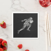 Football Player met Quarterback Black Silver Servet (Insitu)