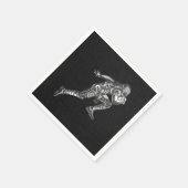 Football Player met Quarterback Black Silver Servet (Hoek)