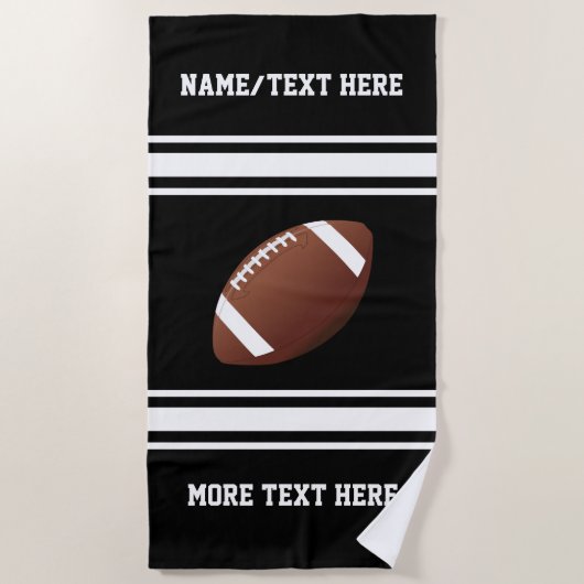Football Player Name Team Name Custom Color Strandlaken (Voorkant)