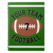 Football Player Number en Team Name Custom Sports Notitieboek (Voorkant)