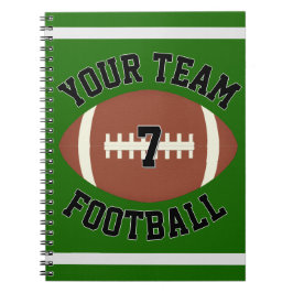 Football Player Number en Team Name Custom Sports Notitieboek