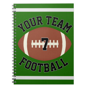 Football Player Number en Team Name Custom Sports Notitieboek