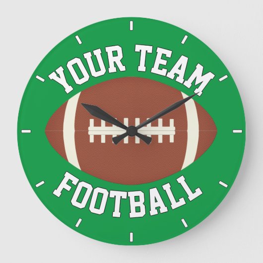 Football Player of Coach Custom Team Name Sports Grote Klok (Voorkant)