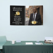 Football Player Photo Black | Goud Afstuderen Spandoek (Beurs)