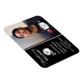 Football Player Photo Black | Witte Afstuderen Magneet (Rechterzijde)