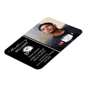 Football Player Photo Black | Witte Afstuderen Magneet (Linkerzijde)