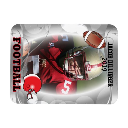 Football Player Photo Template Design Magneet (Horizontaal)