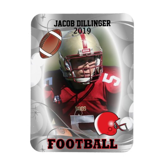Football Player Photo Template Design Magneet (Verticaal)