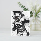 ← Football Player Portrait Abstract Splatter Art Briefkaart (Staand voorkant)