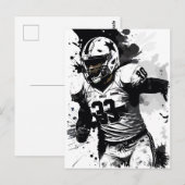 ← Football Player Portrait Abstract Splatter Art Briefkaart (Voorkant / Achterkant)