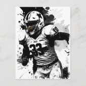 ← Football Player Portrait Abstract Splatter Art Briefkaart (Voorkant)