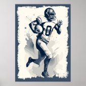 ← Football Player Portrait Abstracte Vector Art Poster (Voorkant)