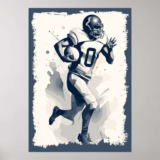← Football Player Portrait Abstracte Vector Art Poster (Voorkant)
