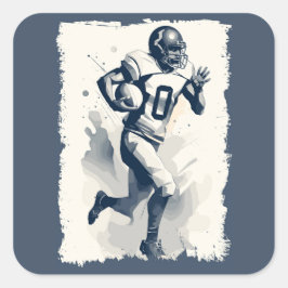 ← Football Player Portrait Abstracte Vector Art Vierkante Sticker