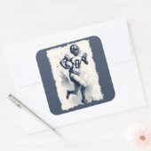 ← Football Player Portrait Abstracte Vector Art Vierkante Sticker (Envelop)