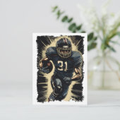 ← Football Player Portret Abstracte Vector NFL Briefkaart (Staand voorkant)