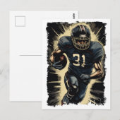 ← Football Player Portret Abstracte Vector NFL Briefkaart (Voorkant / Achterkant)