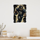 ← Football Player Portret Abstracte Vector NFL Poster (Keuken)