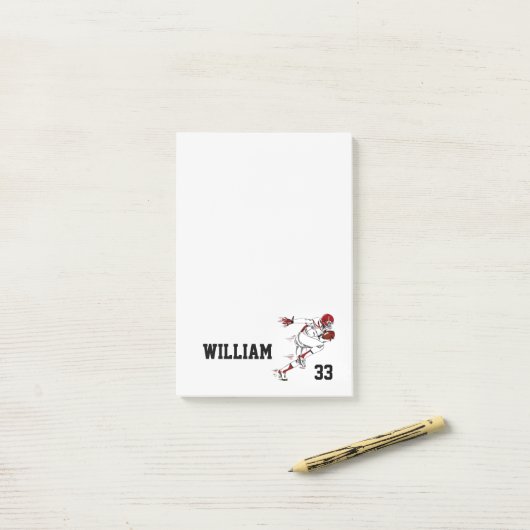 Football Player Post-it® Notes (Op bureau)
