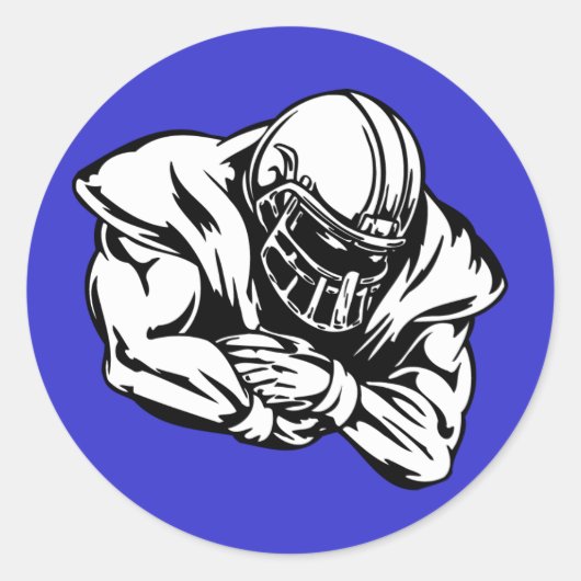 Football Player Ronde Sticker (Voorkant)