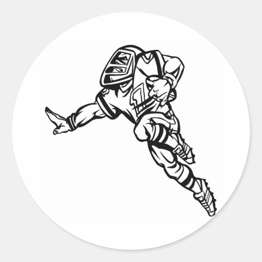 Football Player Ronde Sticker (Voorkant)