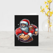 Football Player Santa Christmas Pajama Funny X-mas Kaart (Gele Bloem)