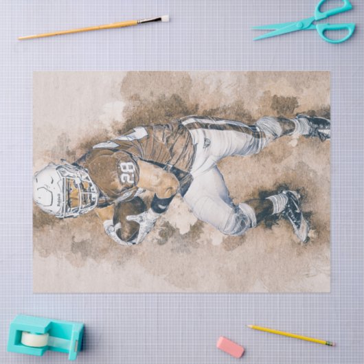 Football Player schilderij Tissuepapier (Craft)