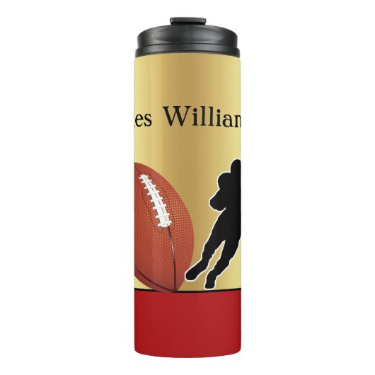 Football - Player Silhouette and Ball personalize Thermosbeker (Voorkant)