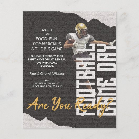 Football Player-speldag voor budget - zwarte uitno (Voorkant)