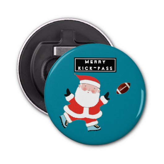 Football Player Stocking Stuffer Button Flesopener (Voorkant)