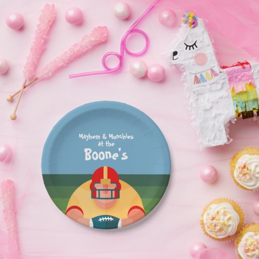 Football Player Super Fan Game Day Papieren Bordje (Feest)