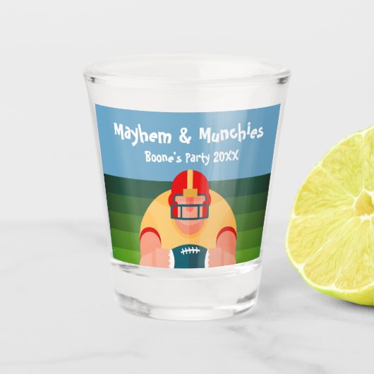 Football Player Super Fan Game Day Shot Glas (Voorkant)