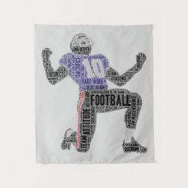 Football Player Word Art Dedication Inspiration Wandkleed