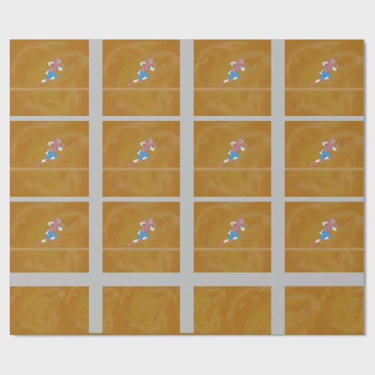 Football Player Wrapping Paper Cadeaupapier (Vlak)