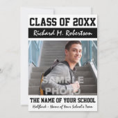 Football Player's Team Number Athlete Afstuderen Kaart (Achterkant)