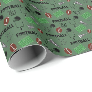 Football plezier op groen cadeaupapier