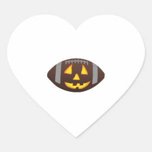 Football pompoen gezicht hart sticker
