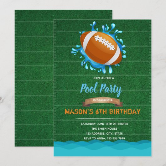 Football Pool Party-uitnodiging Kaart (Voorkant / Achterkant)