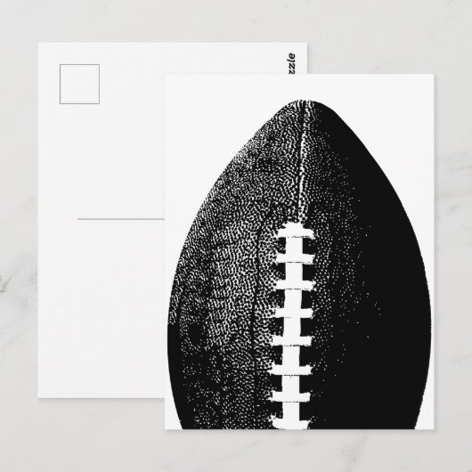 Football Pop Art - Zwarte Moderne minimumsport Briefkaart (Voorkant / Achterkant)